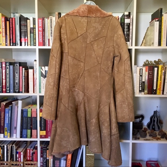 Arden B Shearling Leather Assymetrical Coat - Picture 7 of 8
